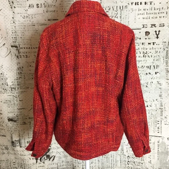 Coldwater Creek Plus Pea Coat 1X Tweed Button down - Picture 5 of 8